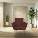 Kit 8 Poltronas Decorativa Leticia Suede Marsala Pés Palito Castanho - Pallazio