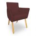 Kit 8 Poltronas Decorativa Leticia Suede Marsala Pés Palito Castanho - Pallazio