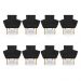 Kit 8 Poltronas Decorativa Leticia Suede Preto Pés Palito Castanho - Pallazio