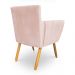 Kit 8 Poltronas Decorativa Leticia Suede Rosa Bebê Pés Palito Castanho - Pallazio