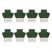 Kit 8 Poltronas Decorativa Leticia Suede Verde Pés Palito Castanho - Pallazio