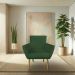 Kit 8 Poltronas Decorativa Leticia Suede Verde Pés Palito Castanho - Pallazio