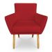 Kit 8 Poltronas Decorativa Leticia Suede Vermelho Pés Palito Castanho - Pallazio