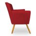 Kit 8 Poltronas Decorativa Leticia Suede Vermelho Pés Palito Castanho - Pallazio