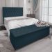 Kit Cabeceira e Calçadeira Baú Casal 1,40m Madrid Suede Azul Marinho - Pallazio