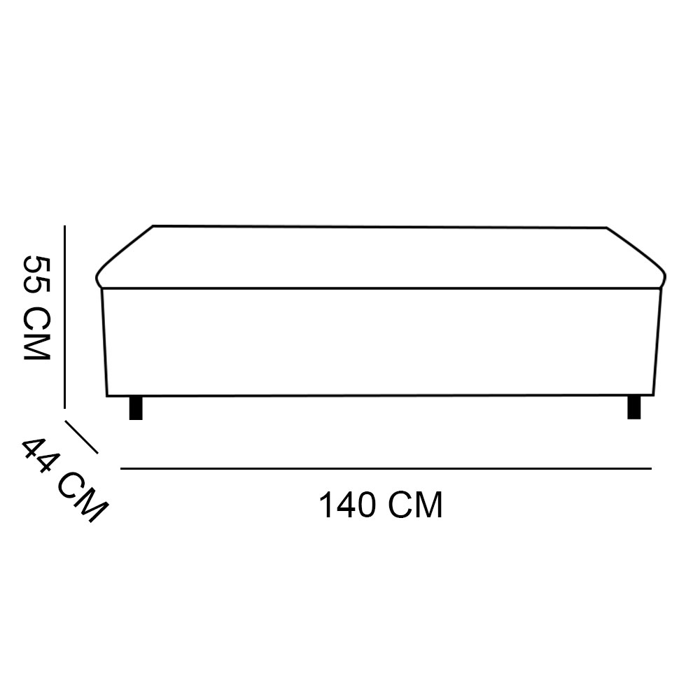 Kit Cabeceira e Calçadeira Baú Casal 1,40m Madrid Suede Azul Marinho - Pallazio