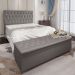 Kit Cabeceira e Calçadeira Baú Casal 1,40m Madrid Suede Cinza - Pallazio
