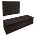 Kit Cabeceira e Calçadeira Baú Casal 1,40m Madrid Suede Marrom - Pallazio