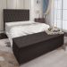 Kit Cabeceira e Calçadeira Baú Casal 1,40m Madrid Suede Marrom - Pallazio