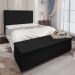 Kit Cabeceira e Calçadeira Baú Casal 1,40m Madrid Suede Preto - Pallazio