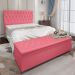 Kit Cabeceira e Calçadeira Baú Casal 1,40m Madrid Suede Rosa - Pallazio