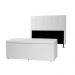 Kit Cabeceira e Calçadeira Baú Casal 1,40m Roma Corano Branco - Pallazio