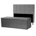 Kit Cabeceira e Calçadeira Baú Casal 1,40m Roma Suede Cinza - Pallazio