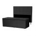 Kit Cabeceira e Calçadeira Baú Casal 1,40m Roma Suede Preto - Pallazio