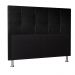 Kit Cabeceira e Calçadeira Baú Casal 1,40m Roma Suede Preto - Pallazio