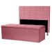 Kit Cabeceira e Calçadeira Baú Casal 1,40m Roma Suede Rosa - Pallazio