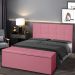 Kit Cabeceira e Calçadeira Baú Casal 1,40m Roma Suede Rosa - Pallazio