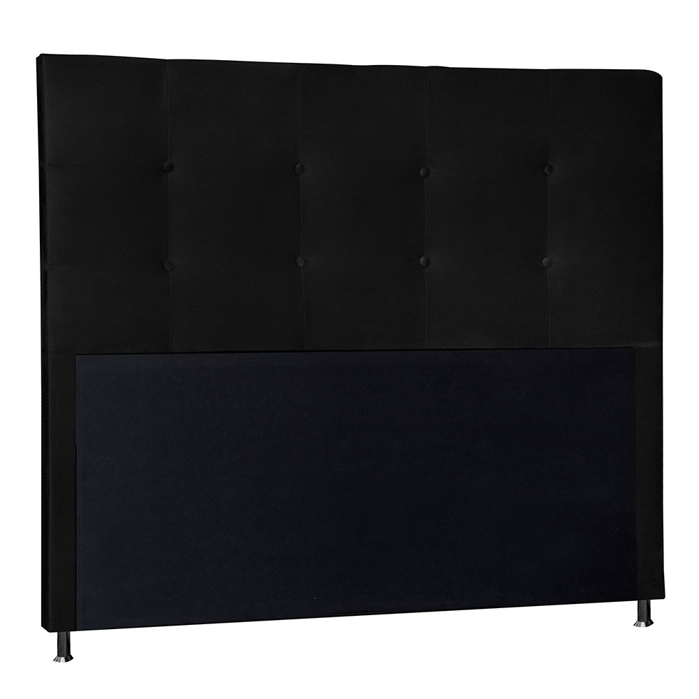 Kit Cabeceira e Calçadeira Baú King 1,95m Berlim Corano Preto - Pallazio
