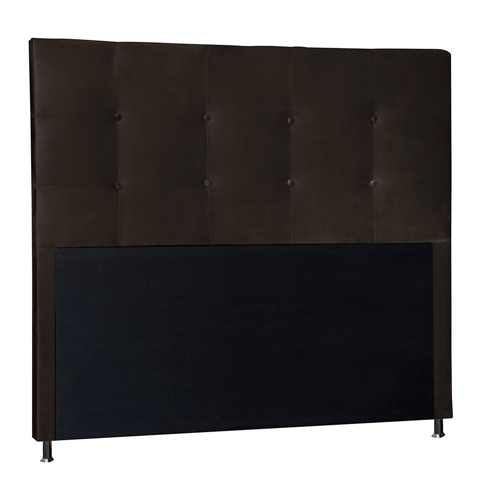 Kit Cabeceira e Calçadeira Baú King 1,95m Berlim Suede Marrom - Pallazio