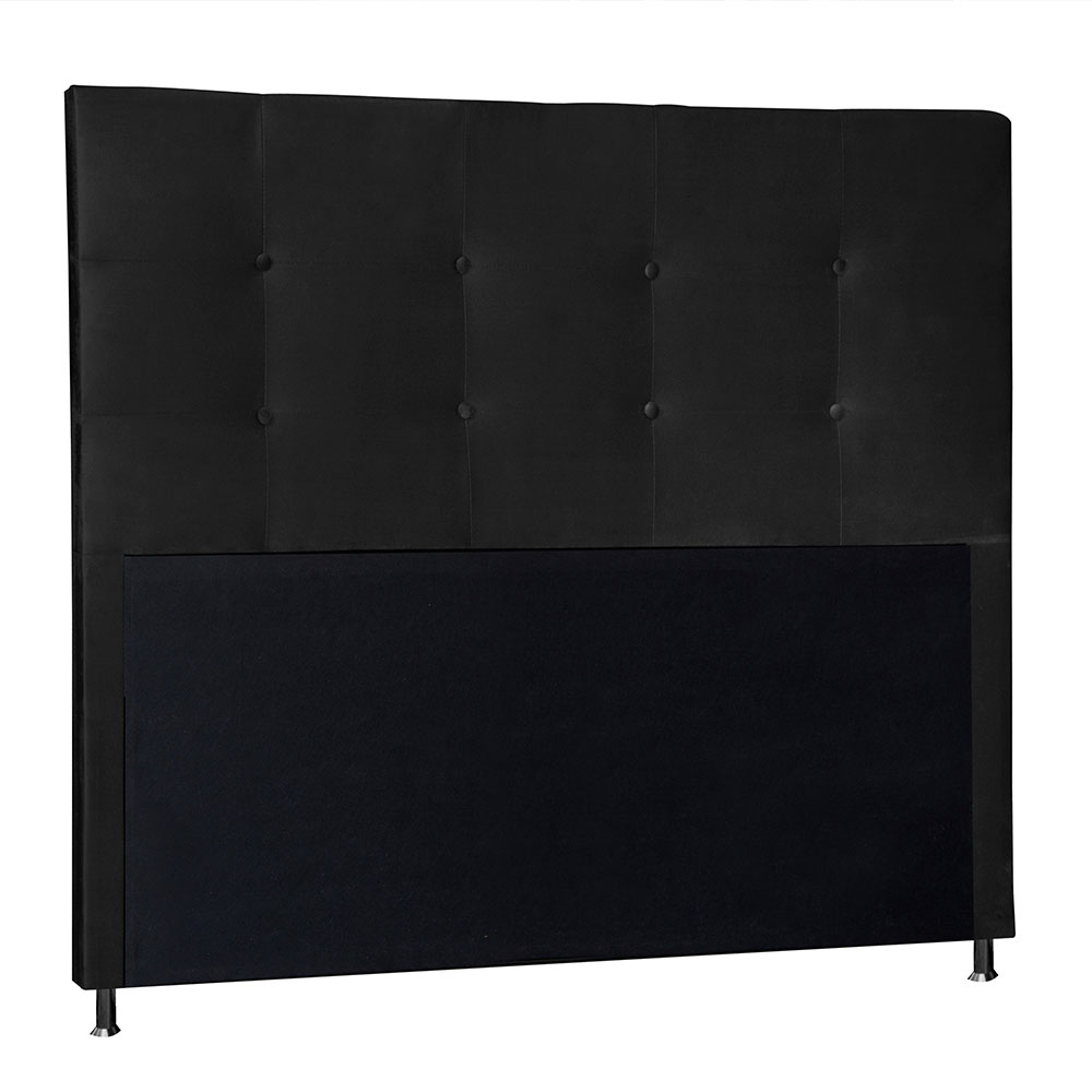 Kit Cabeceira e Calçadeira Baú King 1,95m Berlim Suede Preto - Pallazio