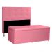 Kit Cabeceira e Calçadeira Baú King 1,95m Berlim Suede Rosa - Pallazio
