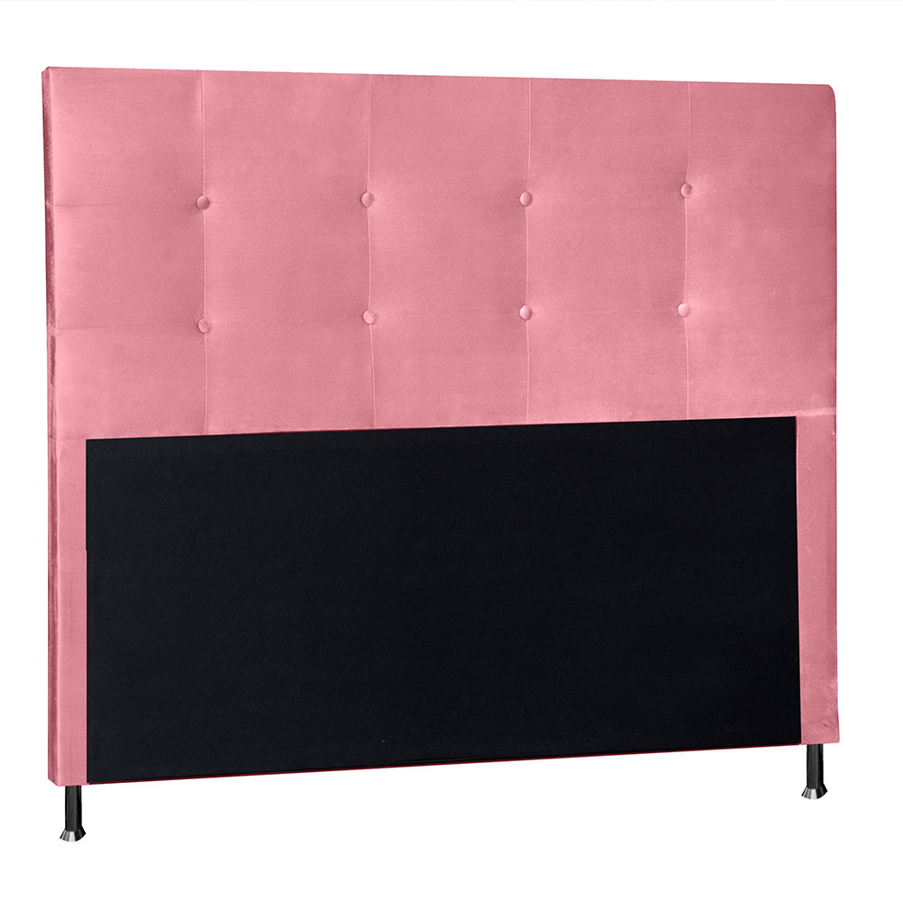 Kit Cabeceira e Calçadeira Baú King 1,95m Berlim Suede Rosa - Pallazio