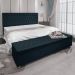 Kit Cabeceira e Calçadeira Baú King 1,95m Madrid Suede Azul Marinho - Pallazio