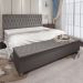Kit Cabeceira e Calçadeira Baú King 1,95m Madrid Suede Cinza - Pallazio
