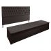 Kit Cabeceira e Calçadeira Baú King 1,95m Madrid Suede Marrom - Pallazio