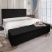 Kit Cabeceira e Calçadeira Baú King 1,95m Madrid Suede Preto - Pallazio