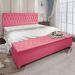 Kit Cabeceira e Calçadeira Baú King 1,95m Madrid Suede Rosa - Pallazio
