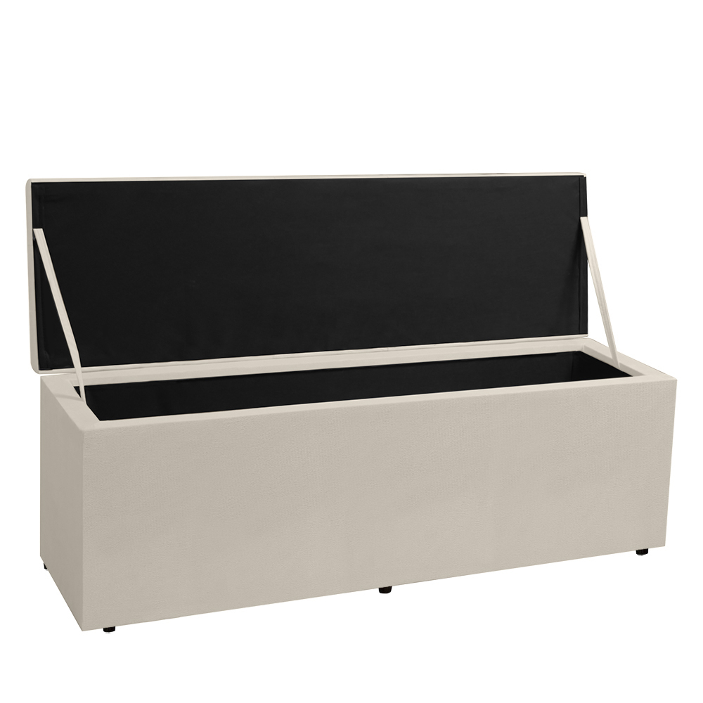Kit Cabeceira e Calçadeira Baú King 1,95m Roma Suede - Pallazio