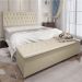 Kit Cabeceira e Calçadeira Baú Queen 1,60m Madrid Suede Bege - Pallazio