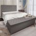 Kit Cabeceira e Calçadeira Baú Queen 1,60m Madrid Suede Cinza - Pallazio