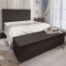 Kit Cabeceira e Calçadeira Baú Queen 1,60m Madrid Suede Marrom - Pallazio
