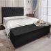 Kit Cabeceira e Calçadeira Baú Queen 1,60m Madrid Suede Preto - Pallazio