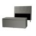 Kit Cabeceira e Calçadeira Baú Queen 1,60m Roma Corano Cinza - Pallazio