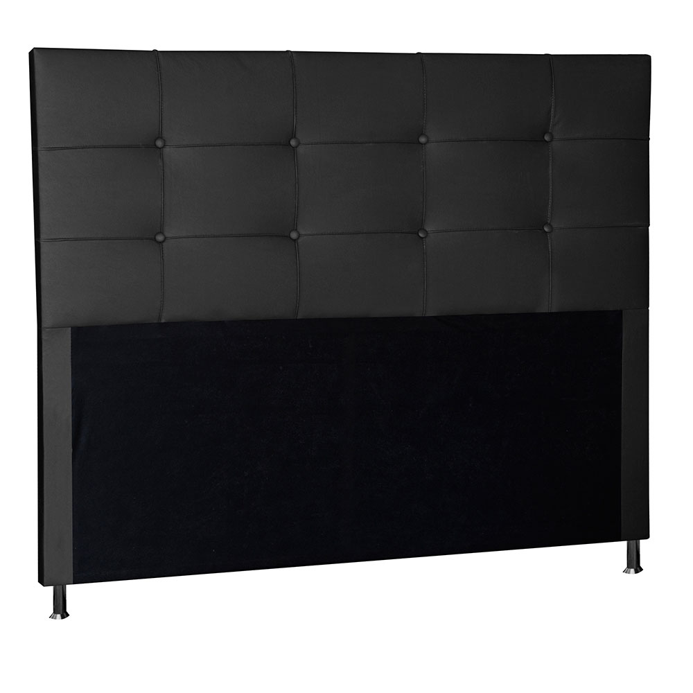 Kit Cabeceira e Calçadeira Baú Queen 1,60m Roma Corano Preto - Pallazio
