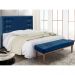 Kit Cabeceira e Calçadeira Recamier Casal 1,40m Gênova Suede Azul Marinho - Pallazio