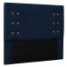 Kit Cabeceira e Calçadeira Recamier Casal 1,40m Gênova Suede Azul Marinho - Pallazio
