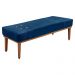 Kit Cabeceira e Calçadeira Recamier Casal 1,40m Gênova Suede Azul Marinho - Pallazio