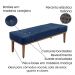 Kit Cabeceira e Calçadeira Recamier Casal 1,40m Gênova Suede Azul Marinho - Pallazio