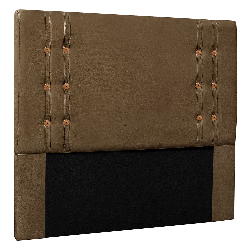 Kit Cabeceira e Calçadeira Recamier Casal 1,40m Gênova Suede Caramelo - Pallazio