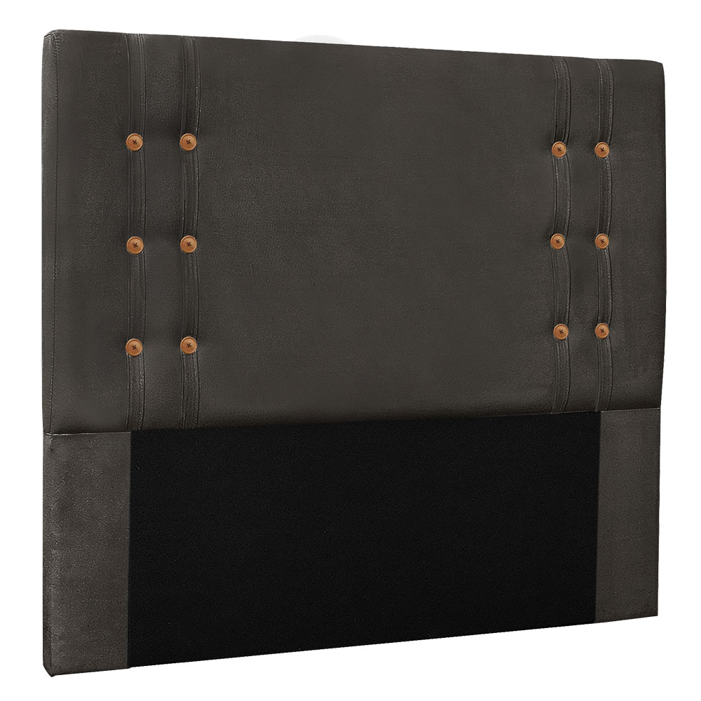 Kit Cabeceira e Calçadeira Recamier Casal 1,40m Gênova Suede Cinza - Pallazio