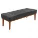 Kit Cabeceira e Calçadeira Recamier Casal 1,40m Gênova Suede Cinza - Pallazio