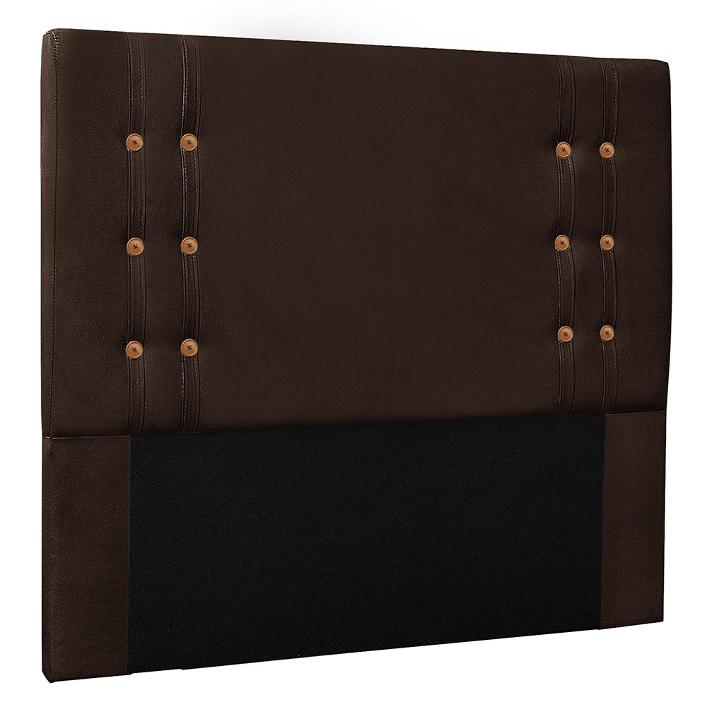 Kit Cabeceira e Calçadeira Recamier Casal 1,40m Gênova Suede Marrom Café - Pallazio