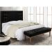 Kit Cabeceira e Calçadeira Recamier Casal 1,40m Gênova Suede Preto - Pallazio