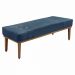 Kit Cabeceira e Calçadeira Recamier Casal 1,40m Gênova Veludo Azul Marinho - Pallazio