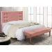Kit Cabeceira e Calçadeira Recamier Casal 1,40m Gênova Veludo Rosa - Pallazio