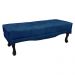 Kit Cabeceira e Calçadeira Recamier Casal 1,40m Vicenza Suede Azul Marinho - Pallazio